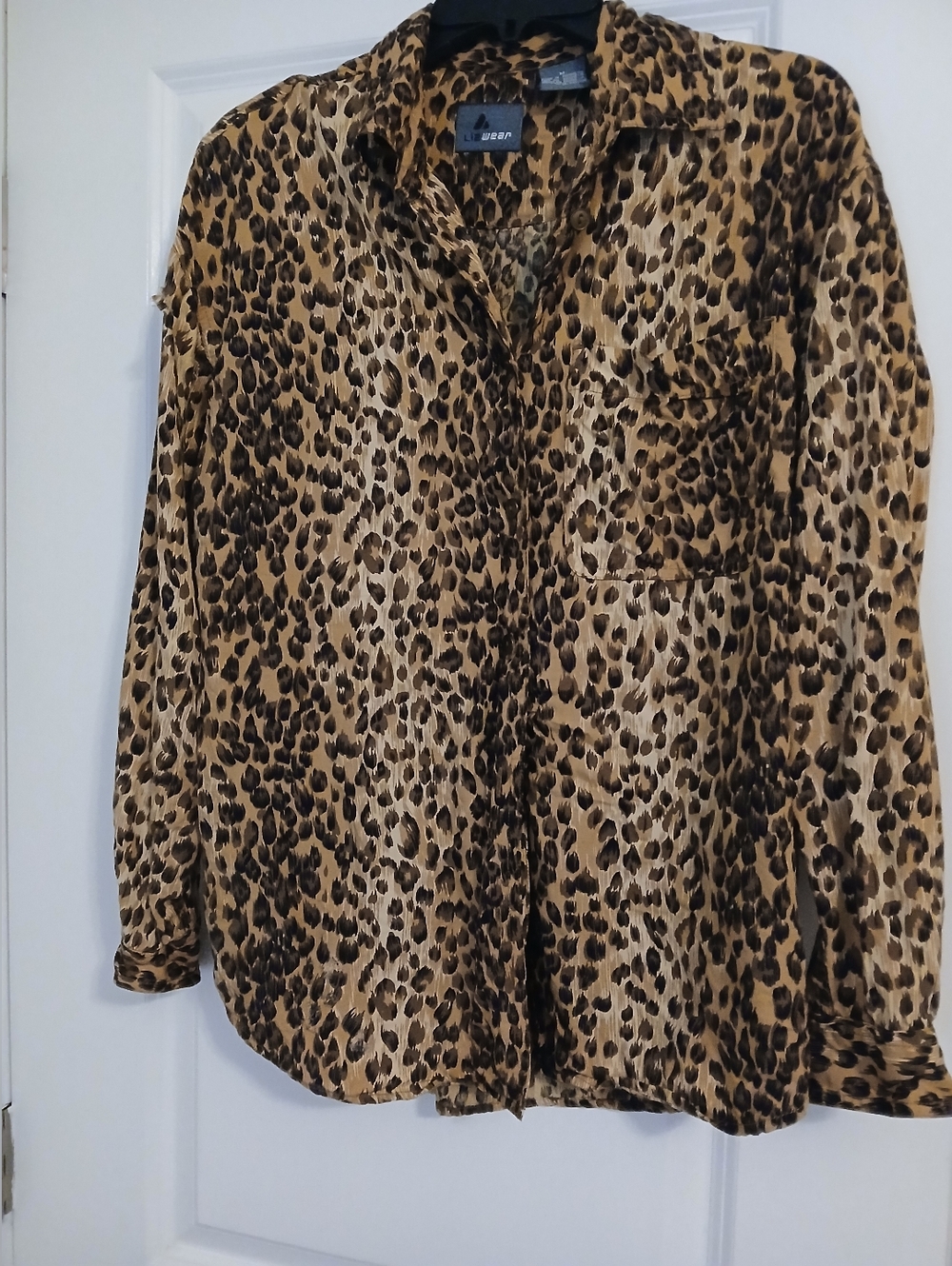 Pre- Owned Clean  Leopard Print Button-Up Jacket - Brown & Black